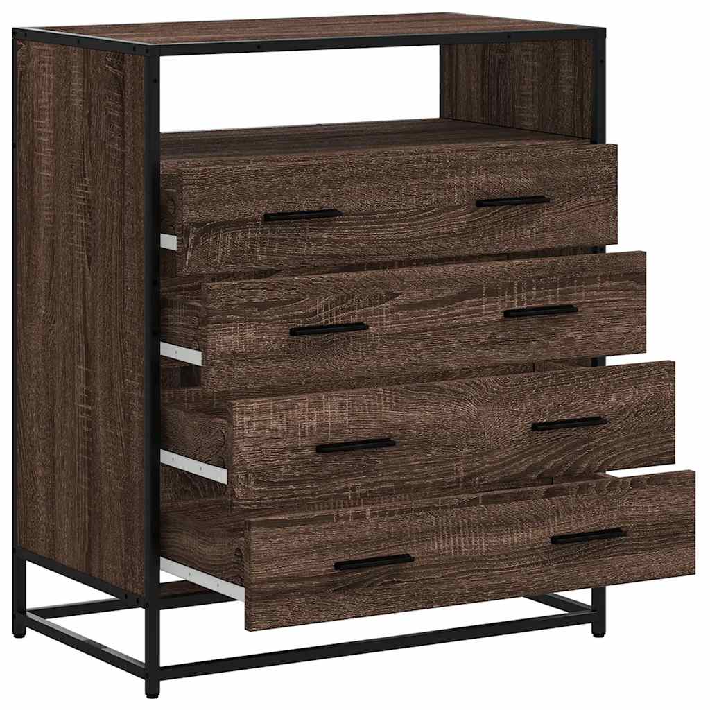 Cassettiera Rovere Marrone 70x41x83,5 cm in Legno Multistrato - homemem39