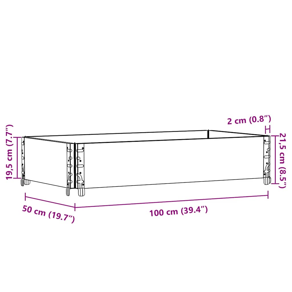 Fioriera da Giardino Nera 100x50 cm in Legno Massello di Pino | homemem39