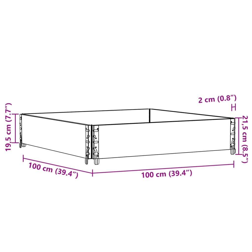 Fioriera da Giardino Marrone 100x100 cm Legno Massello di Pino | homemem39