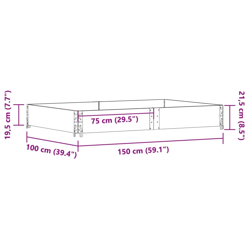 Fioriera da Giardino Grigia 150x100 cm Legno Massello di Pino | homemem39