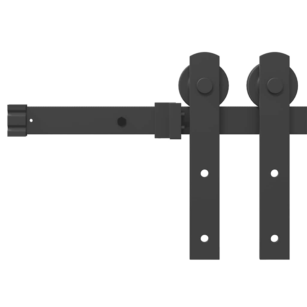 Kit di Binari per Porte Scorrevoli 152 cm Acciaio Nero | homemem39