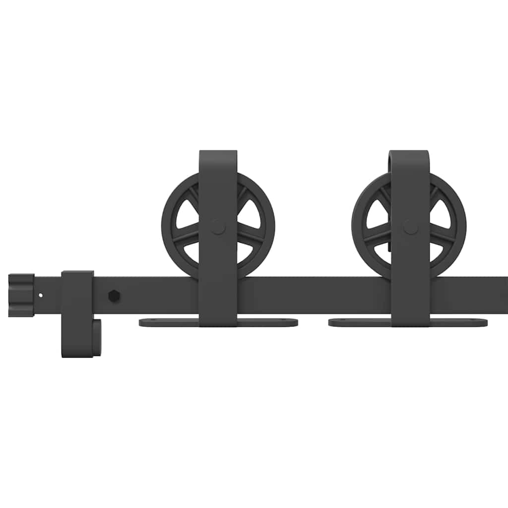 Kit di Binari per Porte Scorrevoli 183 cm Acciaio Nero | homemem39