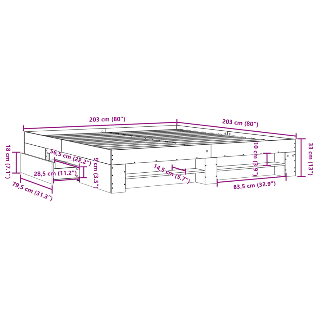 Giroletto Grigio Cemento 200x200 cm in Legno Multistrato | homemem39