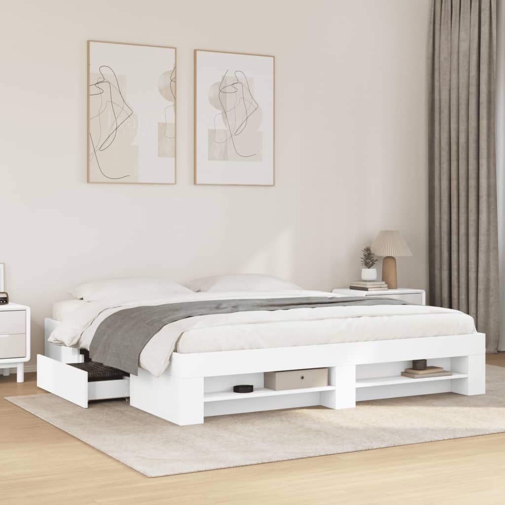 Giroletto senza Materasso Bianco 180x200 cm Legno Multistrato