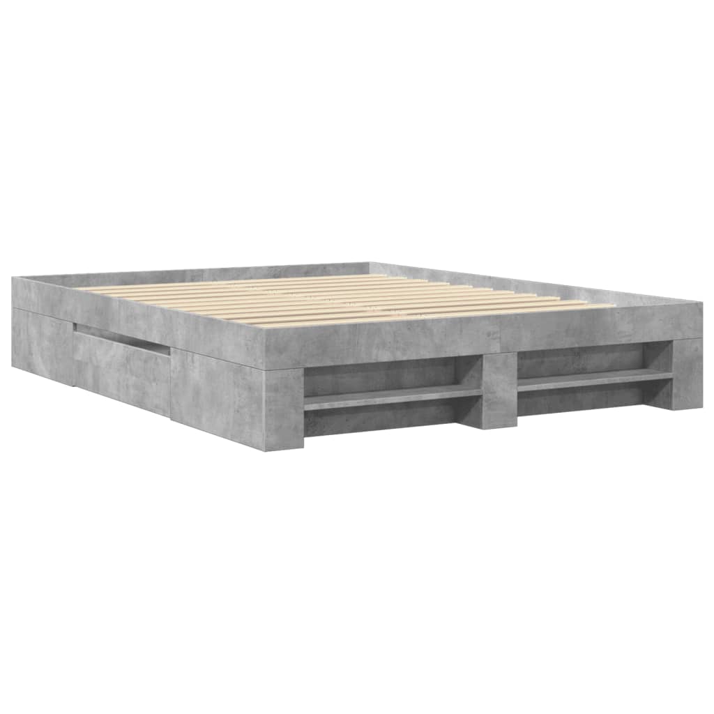 Giroletto senza Materasso Grigio Cemento 160x200cm Truciolato