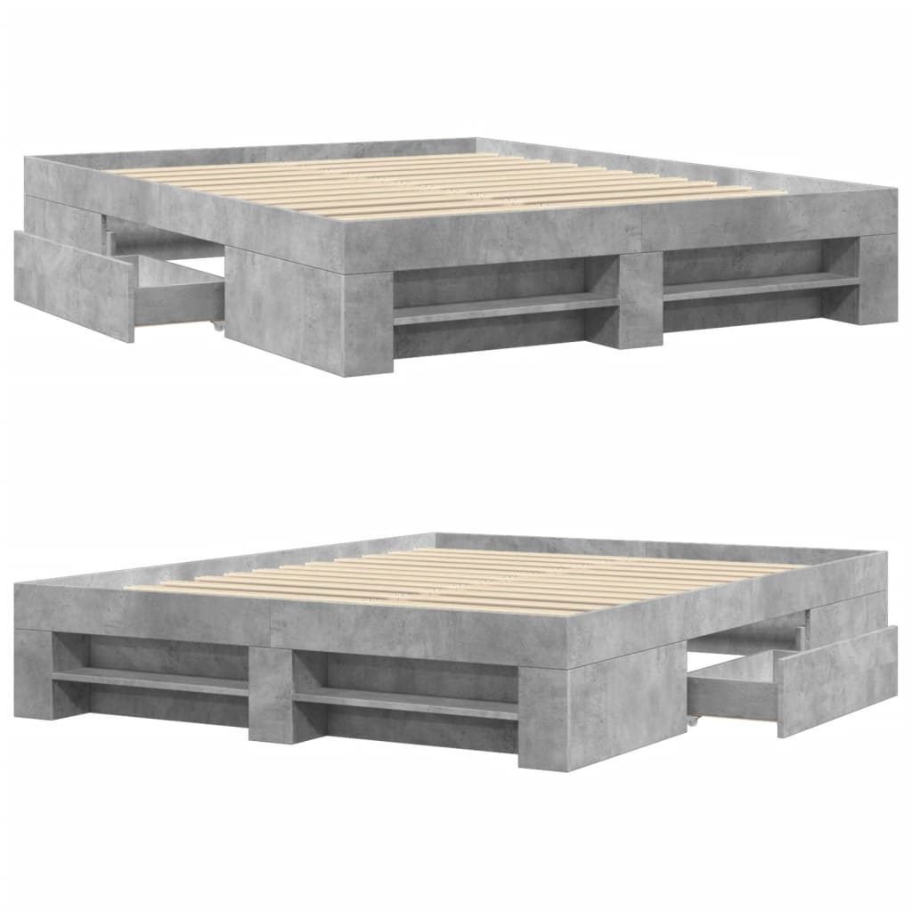 Giroletto senza Materasso Grigio Cemento 160x200cm Truciolato
