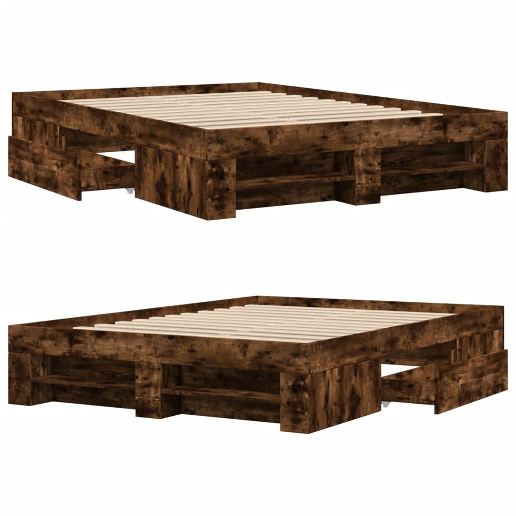 Giroletto senza Materasso Rovere Fumo 140x200 cm in Truciolato