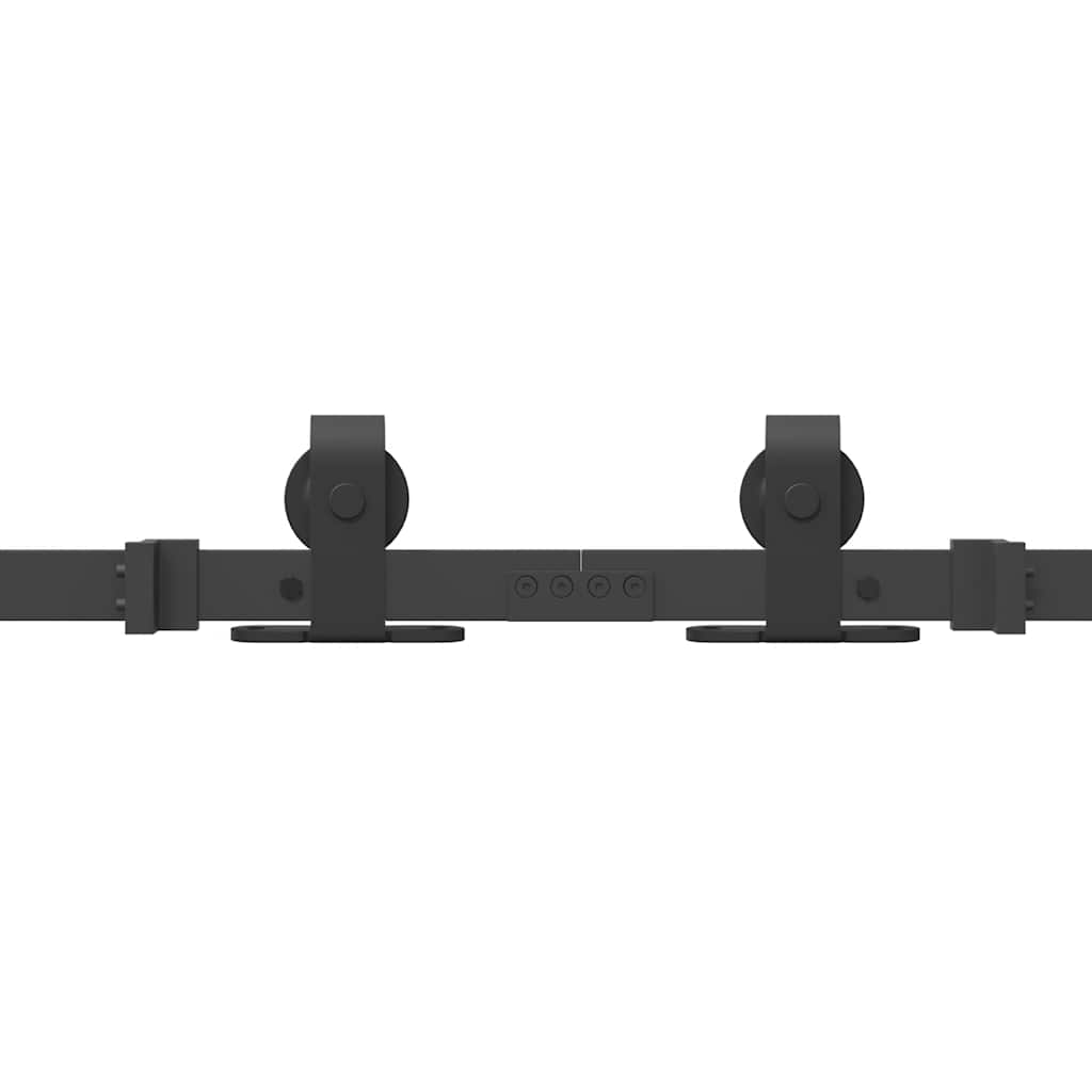 Kit di Binari per Porte Scorrevoli 366 cm Acciaio Nero | homemem39