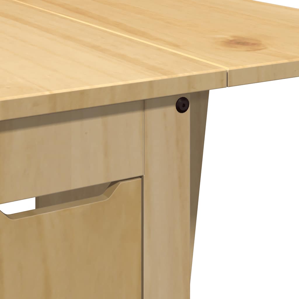 Set da Pranzo 5 pz Corona Pieghevole Marrone Cera in Pino - homemem39