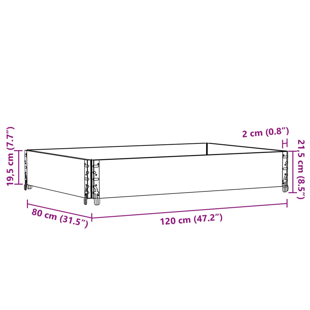 Paretale per Pallet Grigio 120x80 cm in Legno Massello di Pino | homemem39