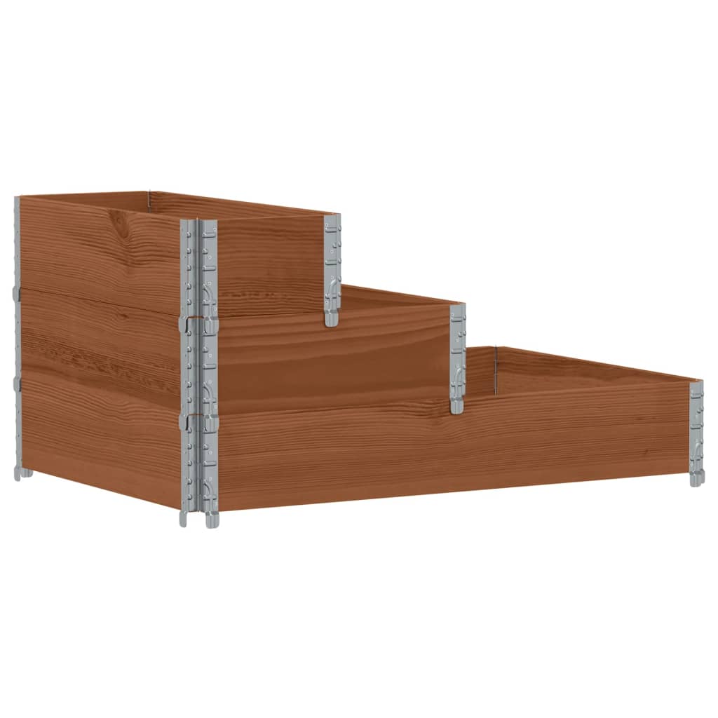 Fioriera Rialzata a 3 Livelli Marrone 120x80 cm Legno di Pino