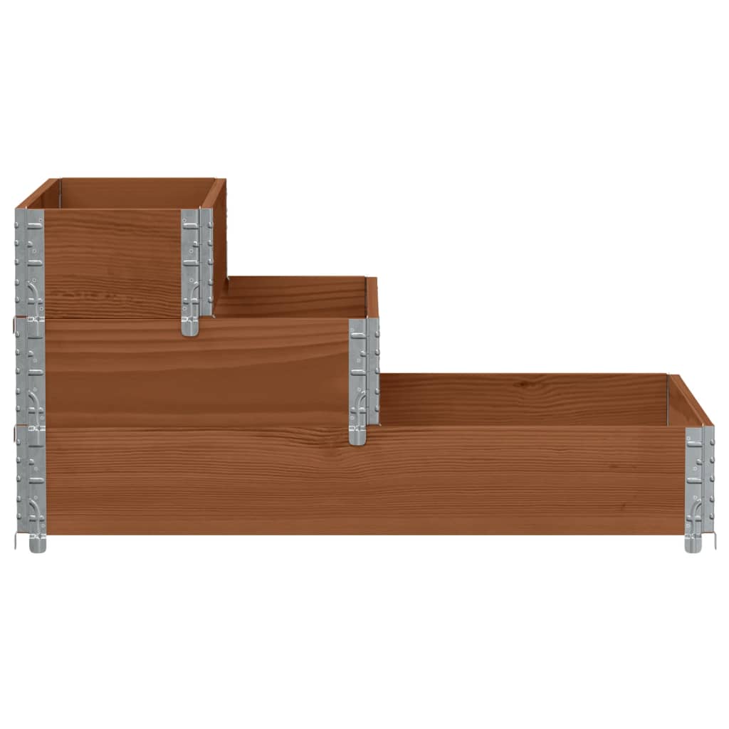 Fioriera Rialzata a 3 Livelli Marrone 120x80 cm Legno di Pino