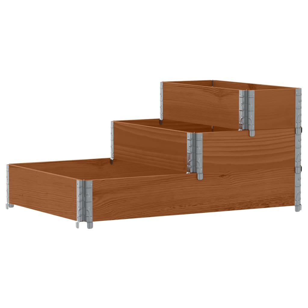 Fioriera Rialzata a 3 Livelli Marrone 120x80 cm Legno di Pino