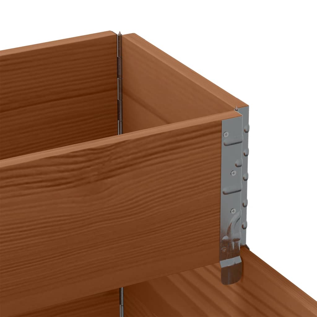 Fioriera Rialzata a 3 Livelli Marrone 120x80 cm Legno di Pino