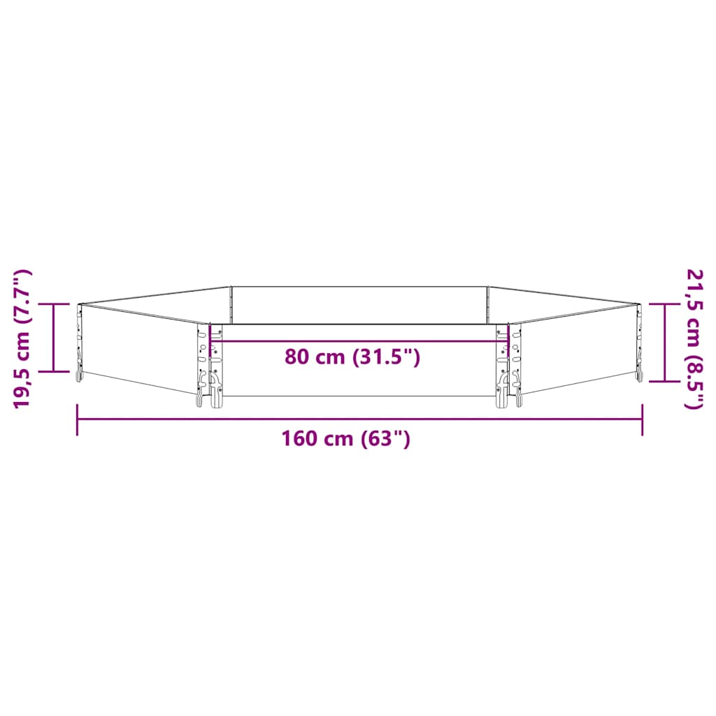 Fioriera Rialzata Esagonale 160x160cm Legno Massello di Pino | homemem39