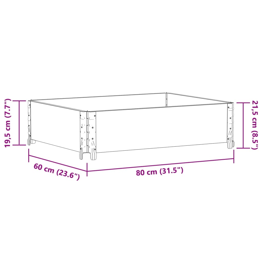 Fioriera da Giardino Grigia 80x60 cm Legno Massello di Pino | homemem39
