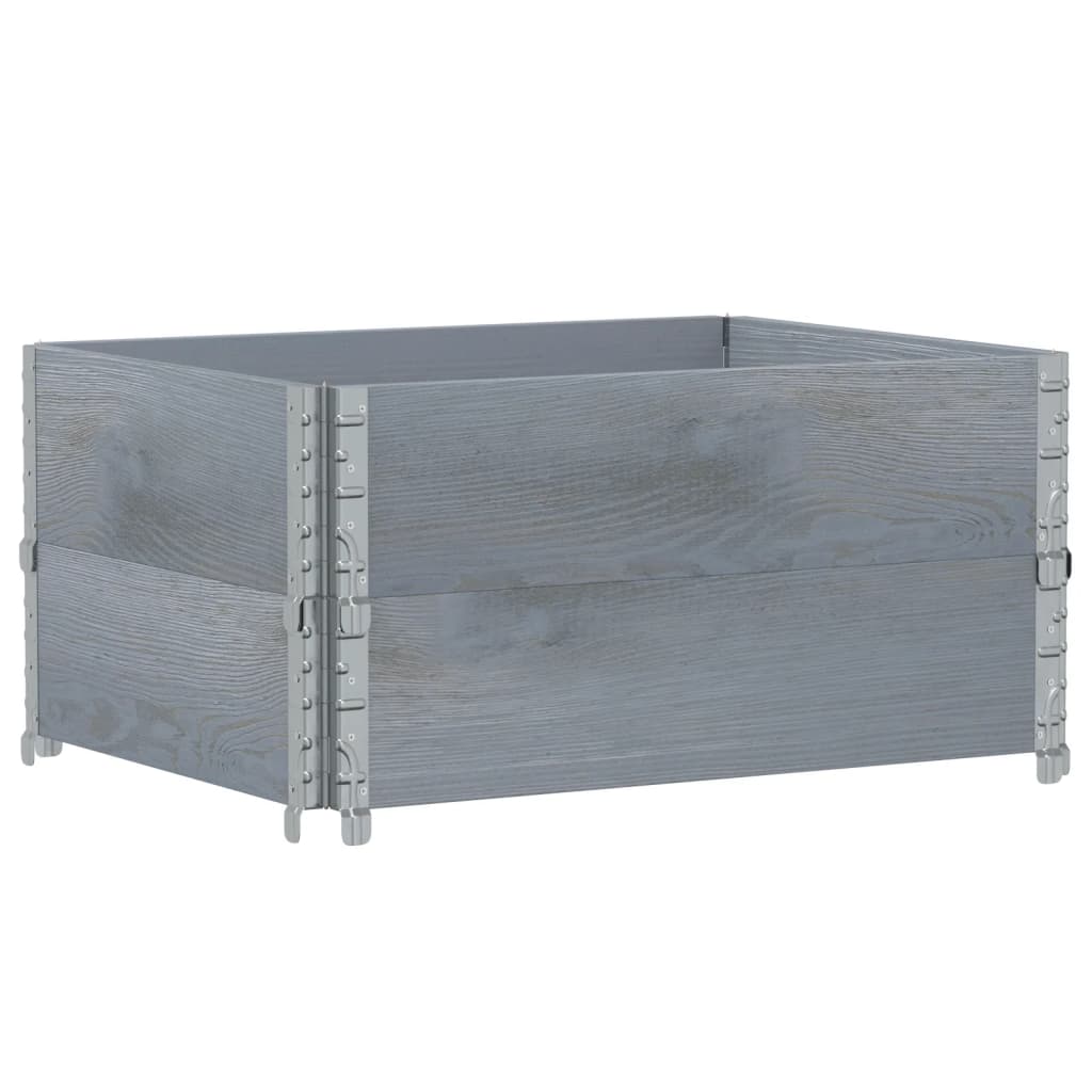 Fioriera da Giardino Grigia 80x60 cm Legno Massello di Pino - homemem39