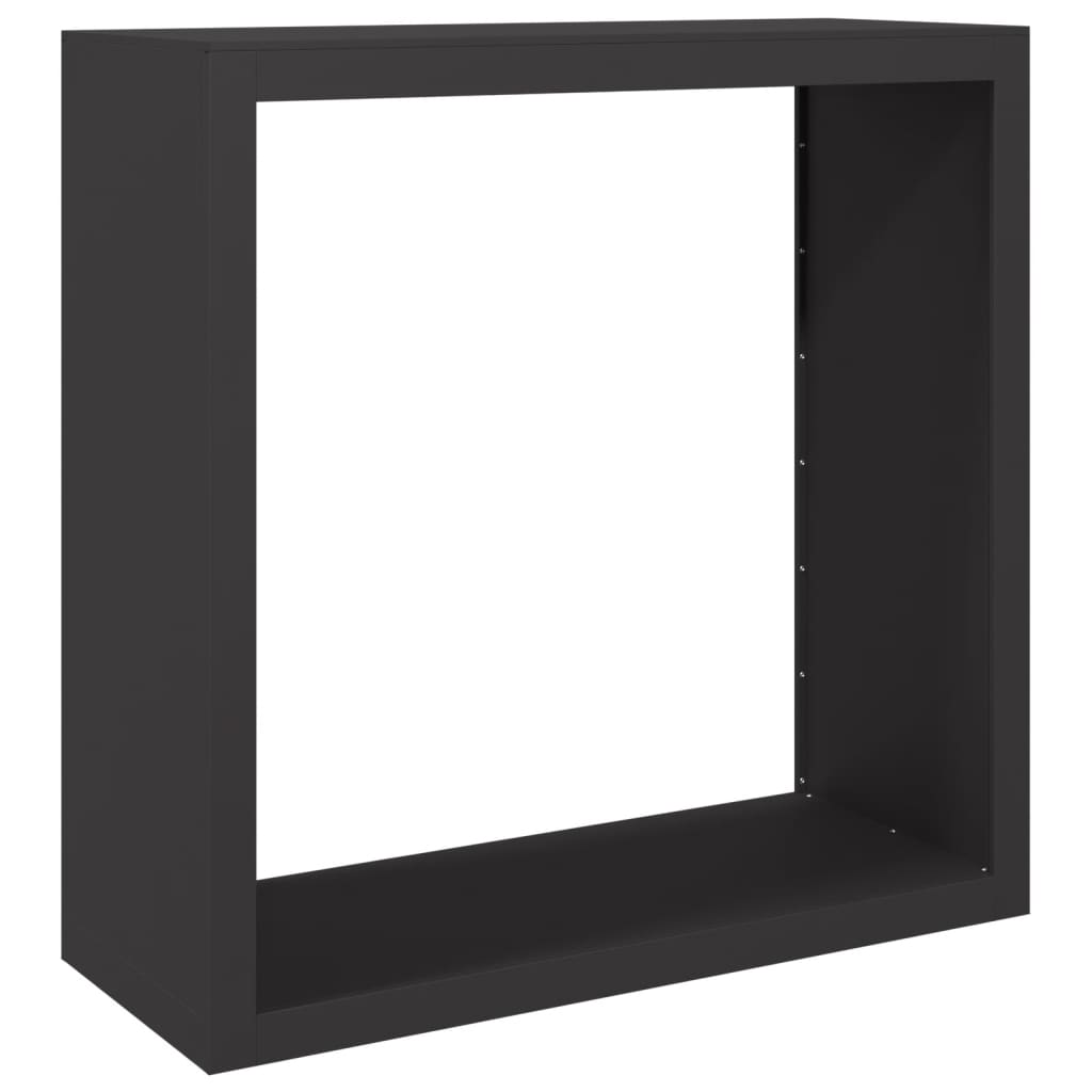 Rastrelliera per Legna da Ardere Nera 100x40x100 cm in Acciaio - homemem39
