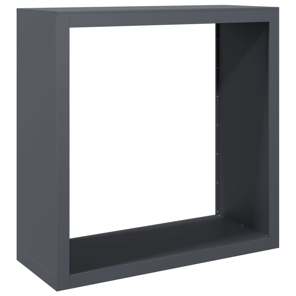 Rastrelliera per Legna da Ardere Antracite 100x40x100cm Acciaio - homemem39