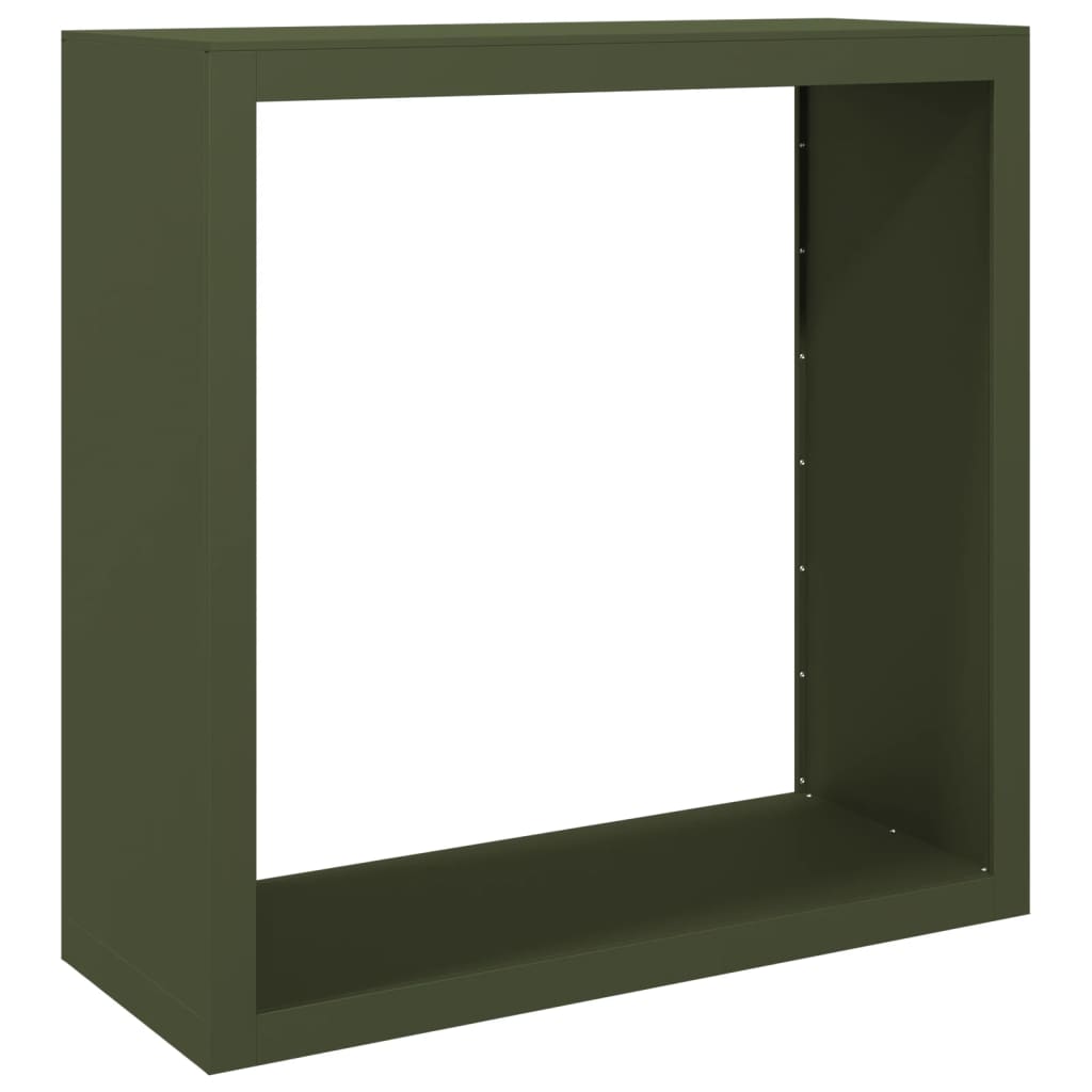 Rastrelliera per Legna da Ardere Verde 100x40x100 cm in Acciaio - homemem39