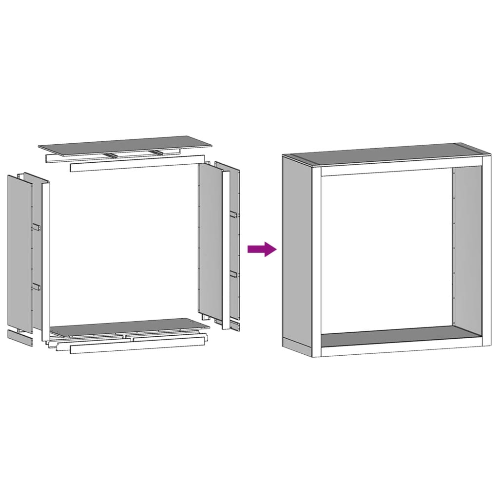 Rastrelliera per Legna 100x40x100 cm in Acciaio Zincato - homemem39