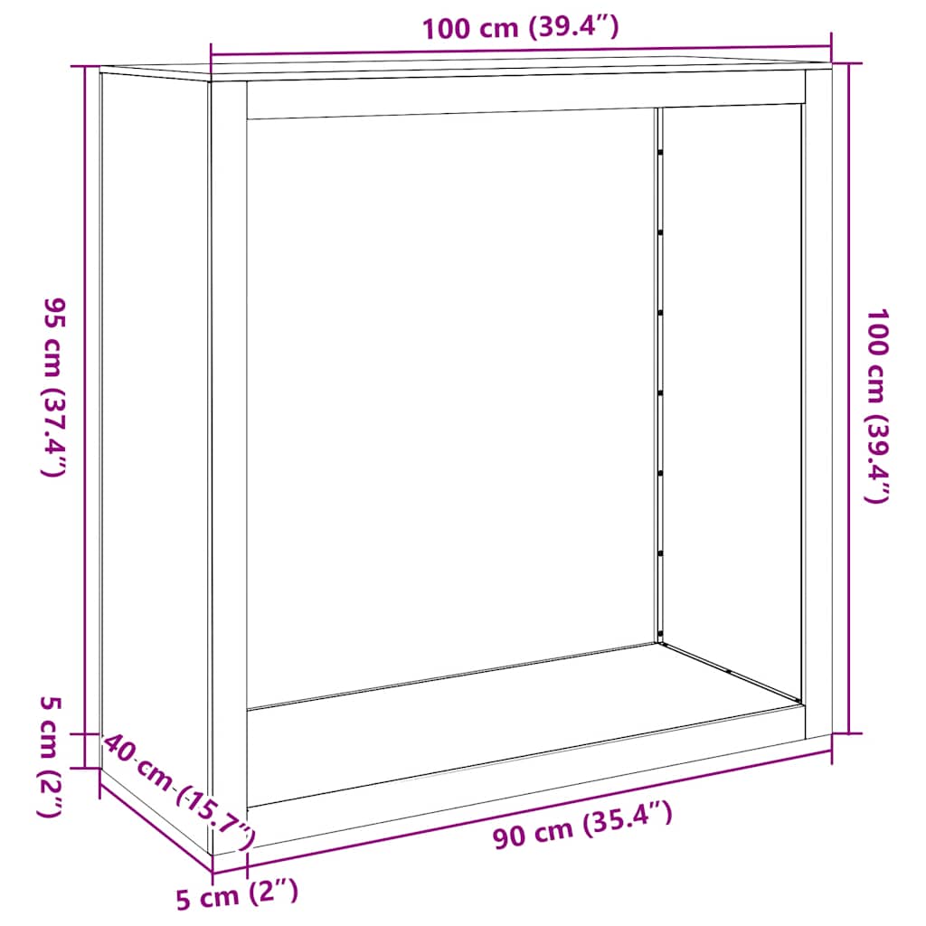 Rastrelliera per Legna 100x40x100 cm in Acciaio Zincato