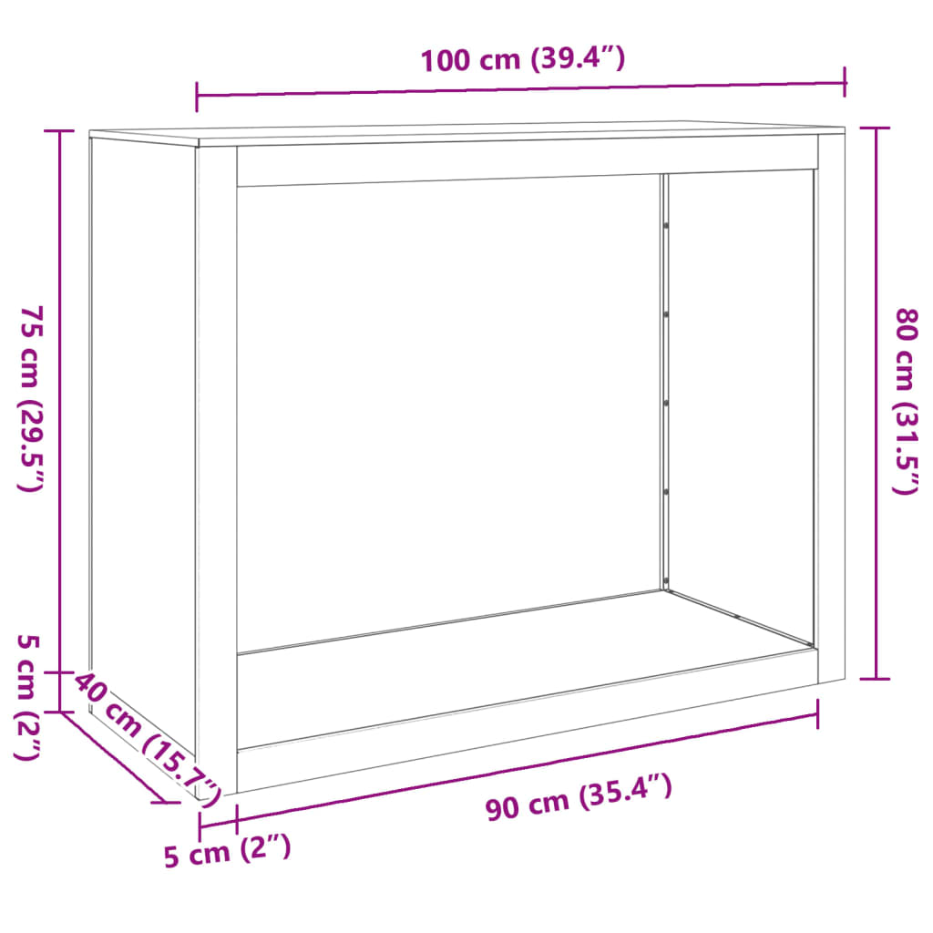 Rastrelliera per Legna da Ardere 100x40x80cm in Acciaio Zincato - homemem39