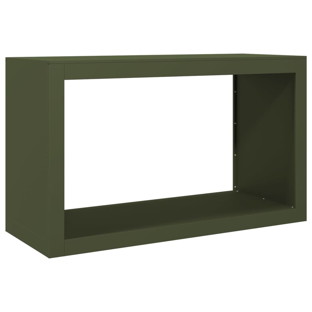 Rastrelliera per Legna da Ardere Verde 100x40x60 cm in Acciaio - homemem39