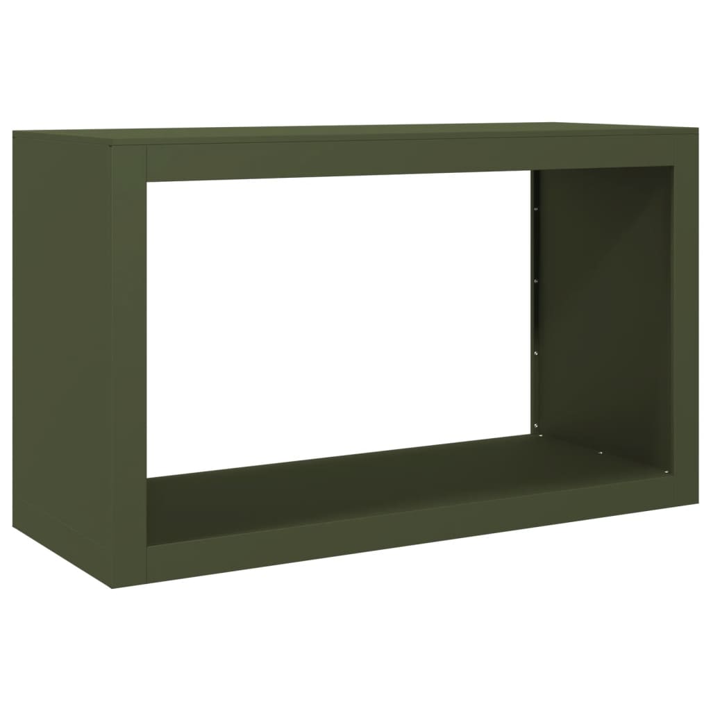 Rastrelliera per Legna da Ardere Verde 100x40x60 cm in Acciaio - homemem39