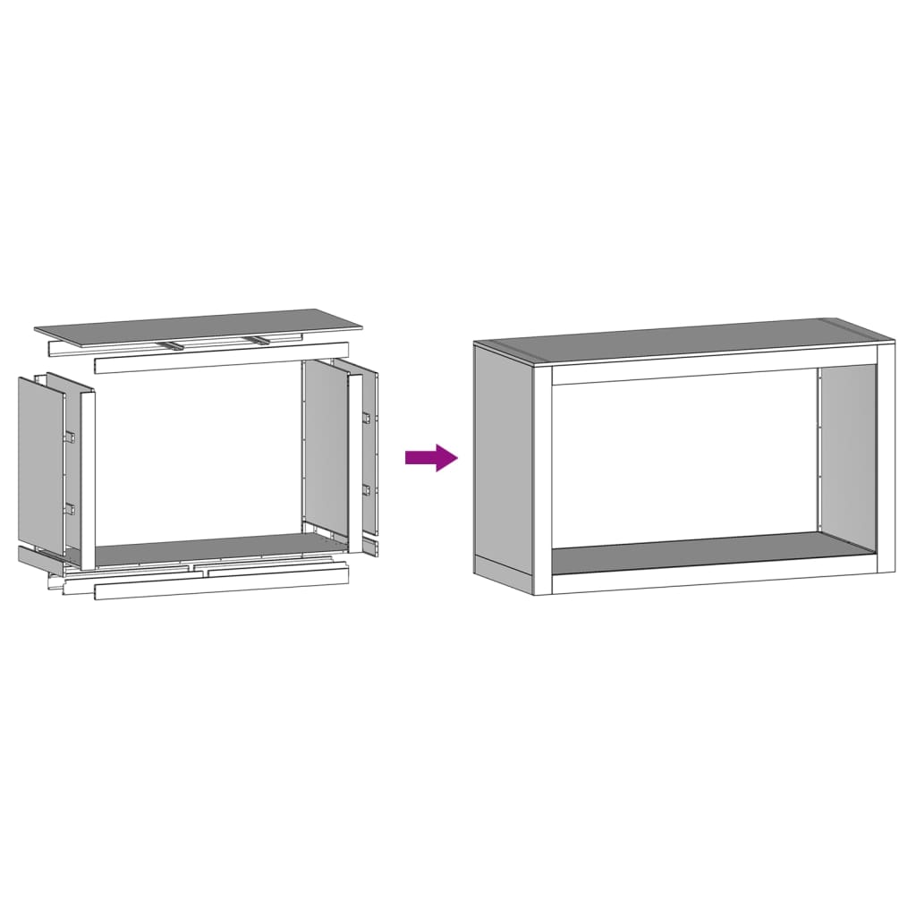 Rastrelliera per Legna 100x40x60 cm in Acciaio Zincato - homemem39