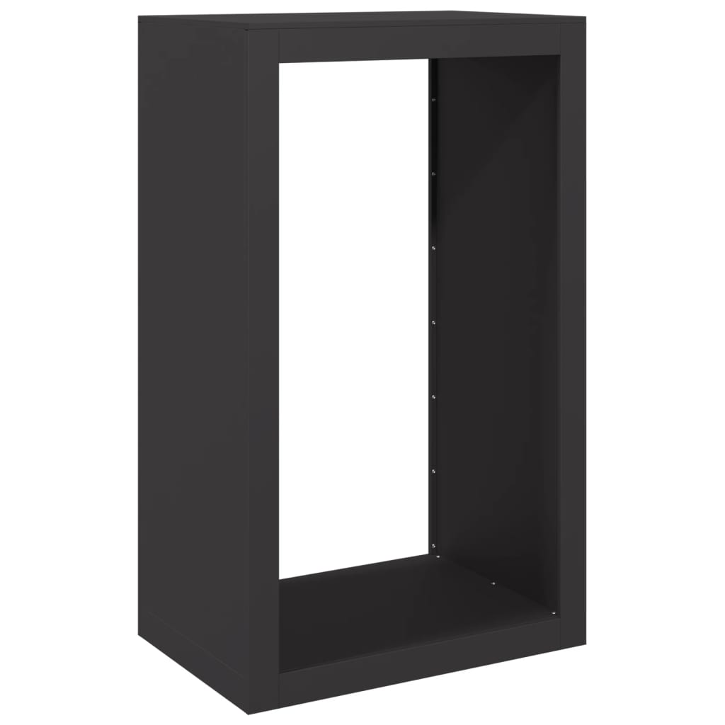 Rastrelliera per Legna da Ardere Nera 60x40x100 cm in Acciaio - homemem39