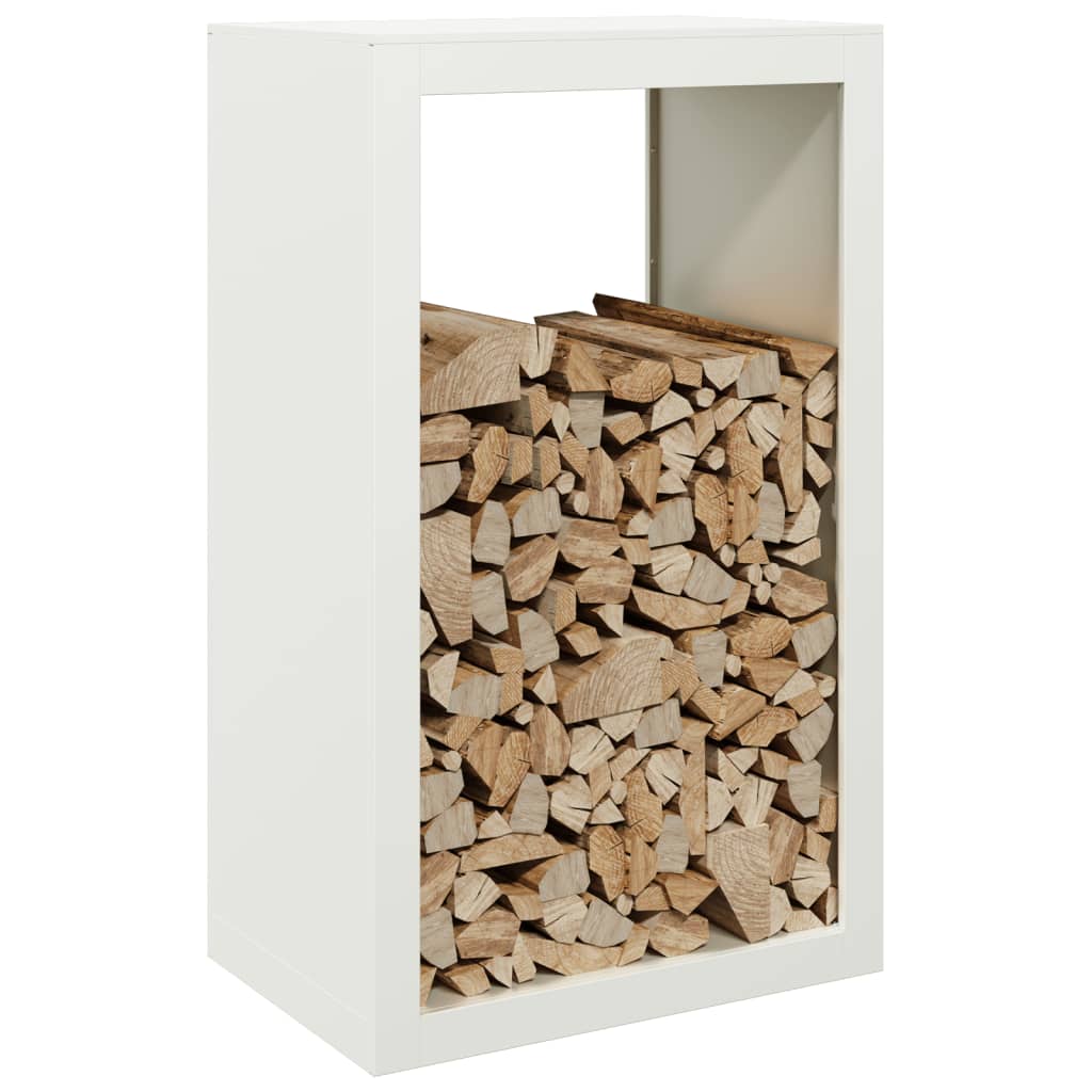 Rastrelliera per Legna da Ardere Bianca 60x40x100 cm in Acciaio - homemem39