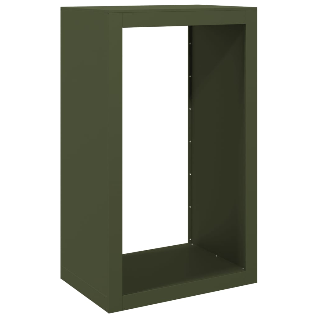 Rastrelliera per Legna da Ardere Verde 60x40x100 cm in Acciaio - homemem39