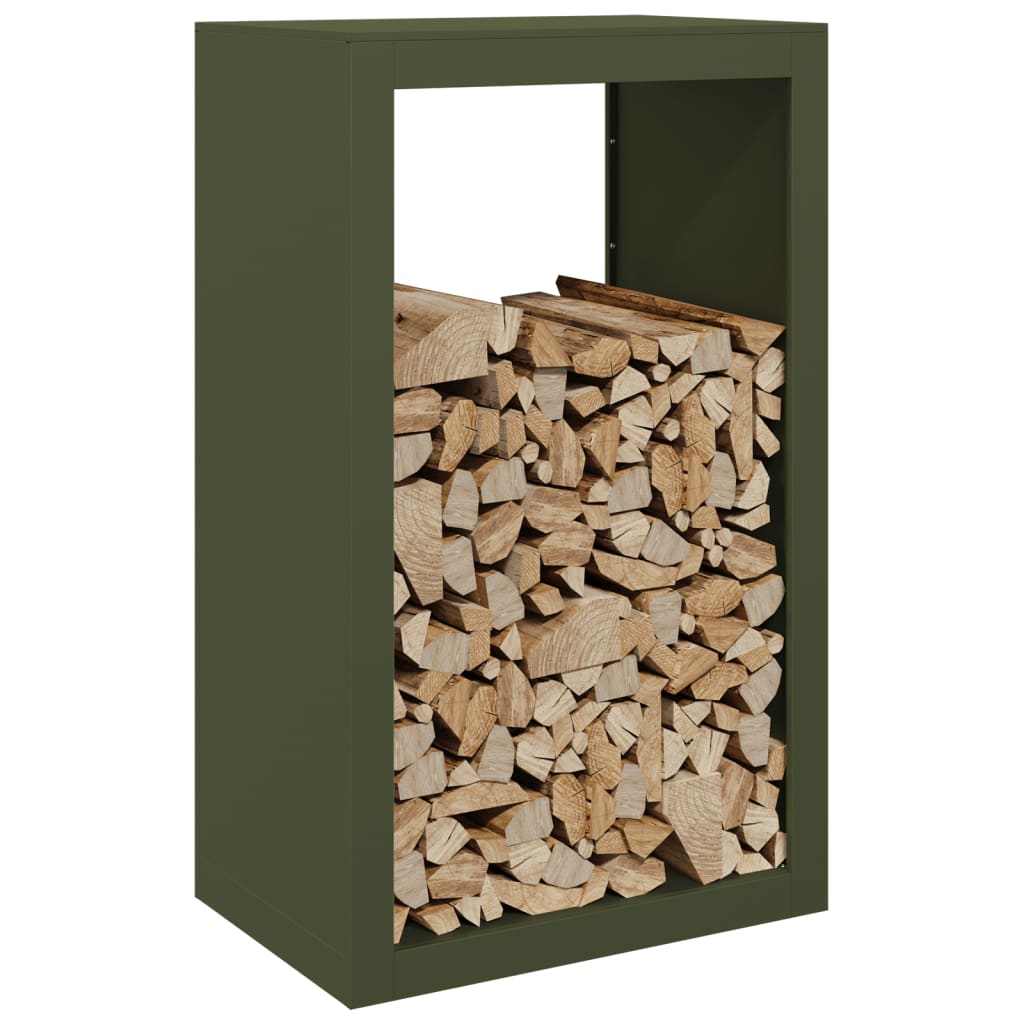 Rastrelliera per Legna da Ardere Verde 60x40x100 cm in Acciaio - homemem39