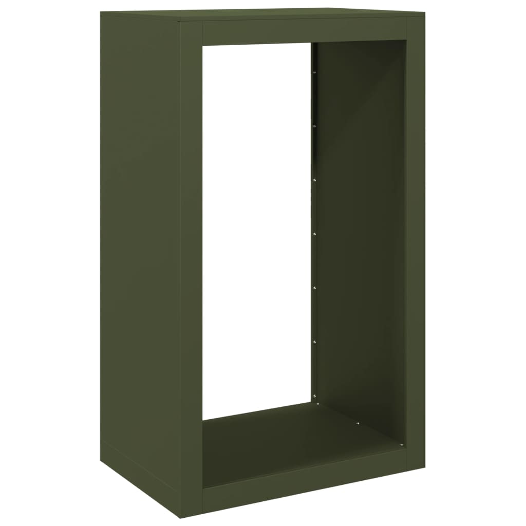 Rastrelliera per Legna da Ardere Verde 60x40x100 cm in Acciaio - homemem39
