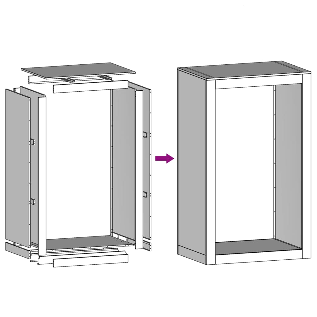 Rastrelliera per Legna 60x40x100 cm in Acciaio Zincato - homemem39