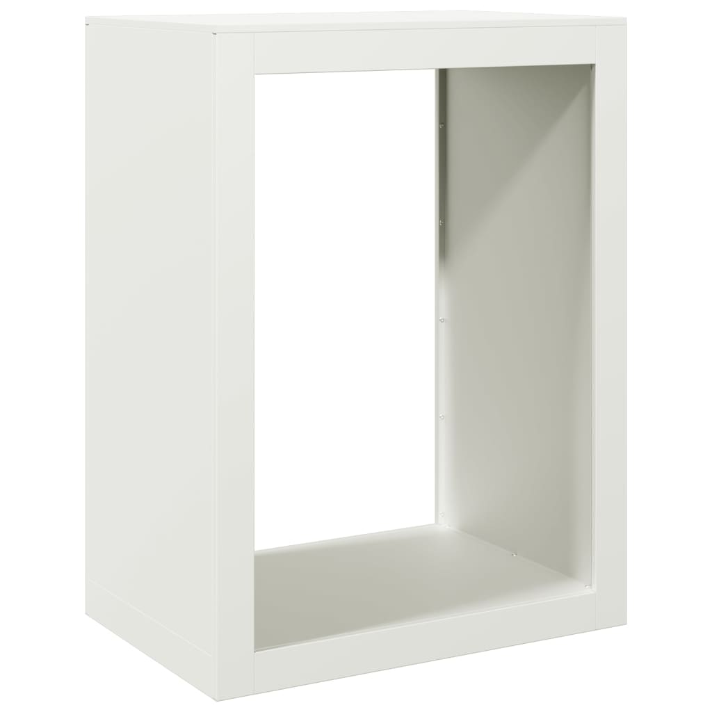 Rastrelliera per Legna da Ardere Bianca 60x40x80 cm in Acciaio - homemem39