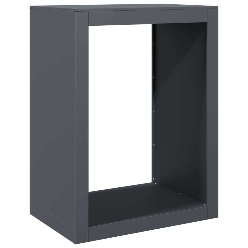 Rastrelliera per Legna da Ardere Antracite 60x40x80 cm Acciaio - homemem39