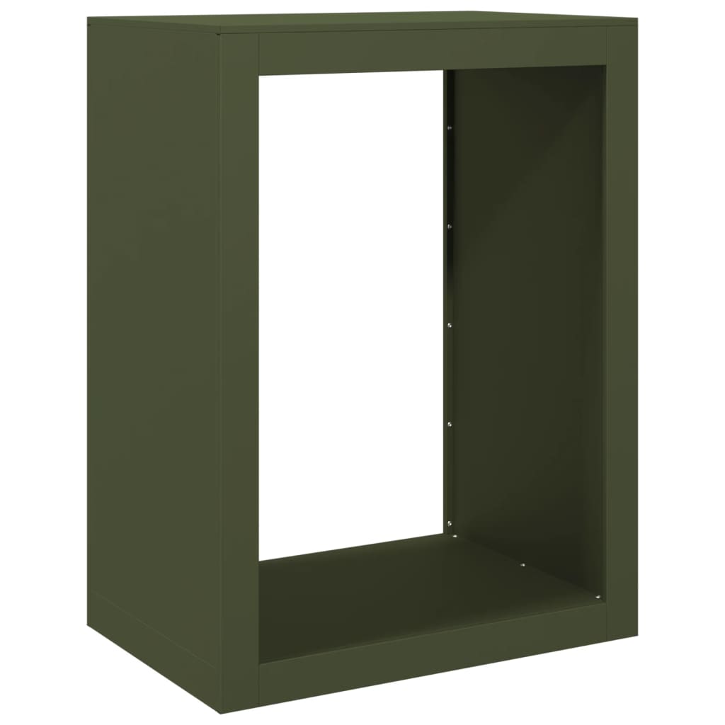 Rastrelliera per Legna da Ardere Verde 60x40x80 cm in Acciaio - homemem39