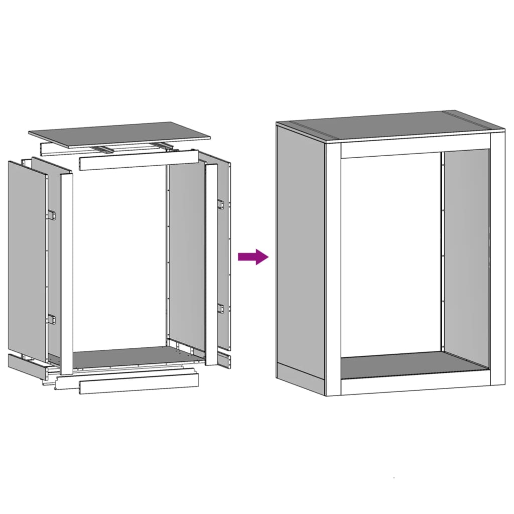 Rastrelliera per Legna da Ardere 60x40x80 cm in Acciaio Inox - homemem39