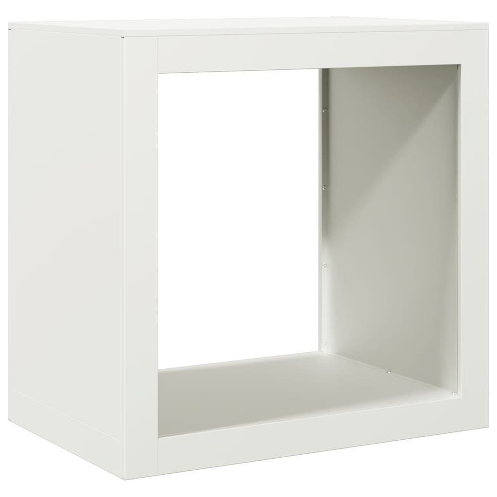 Rastrelliera per Legna da Ardere Bianca 60x40x60 cm in Acciaio - homemem39