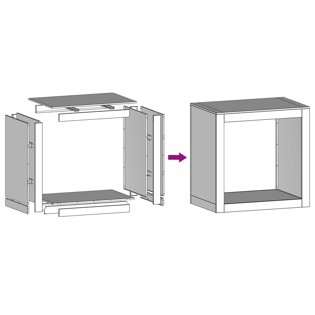 Rastrelliera per Legna da Ardere 60x40x60 cm in Acciaio Inox - homemem39