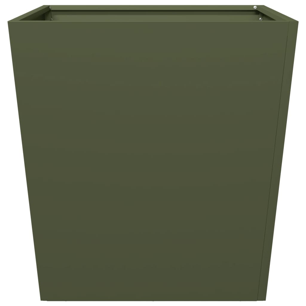 Fioriera da Giardino Verde Oliva 50x50x50 cm in Acciaio - homemem39