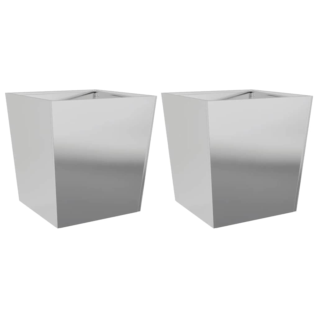 Fioriere da Giardino 2 pz 50x50x50 cm in Acciaio Zincato - homemem39