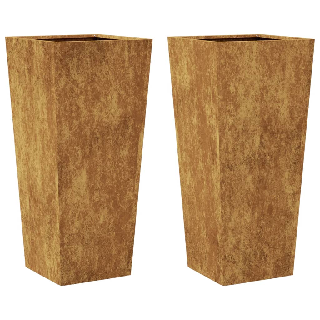 Fioriere da Giardino 2 pz 35x35x75 cm in Acciaio Corten - homemem39
