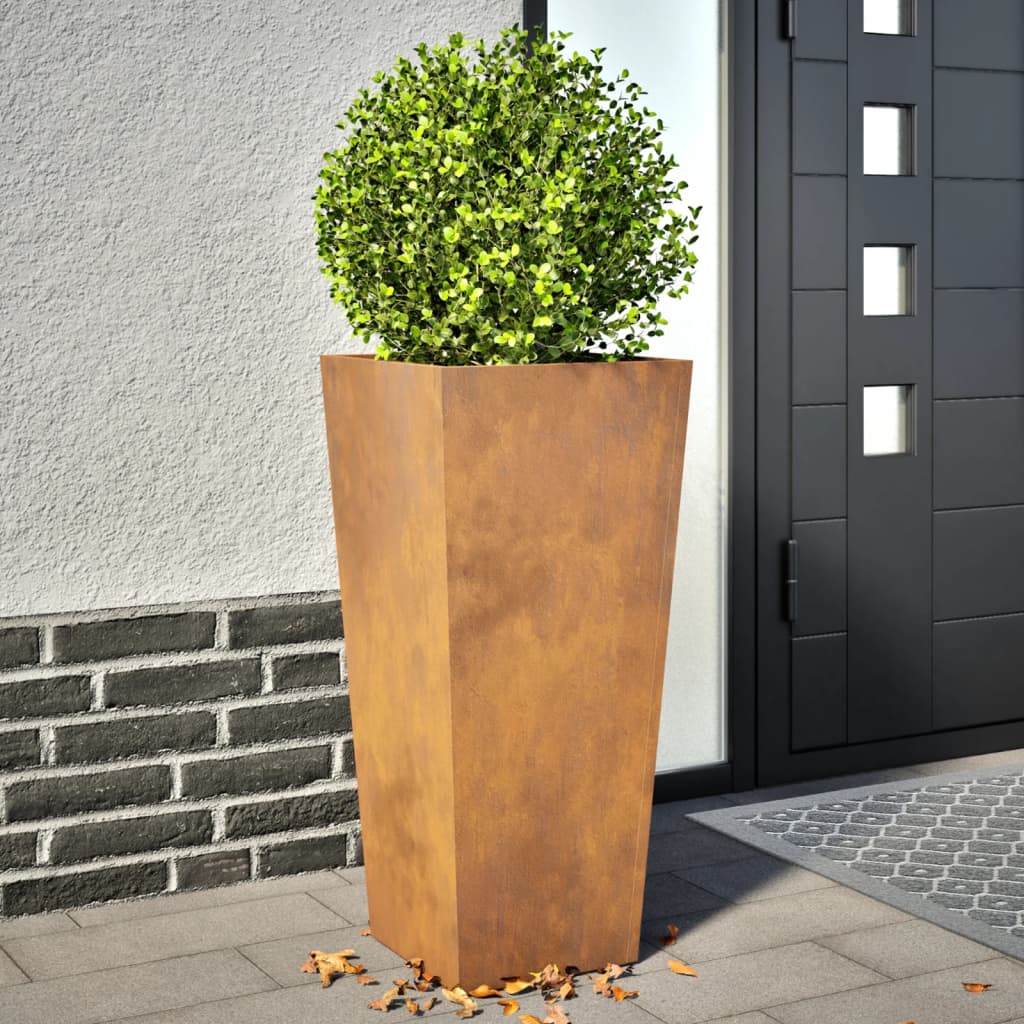 Fioriere da Giardino 2 pz 35x35x75 cm in Acciaio Corten - homemem39
