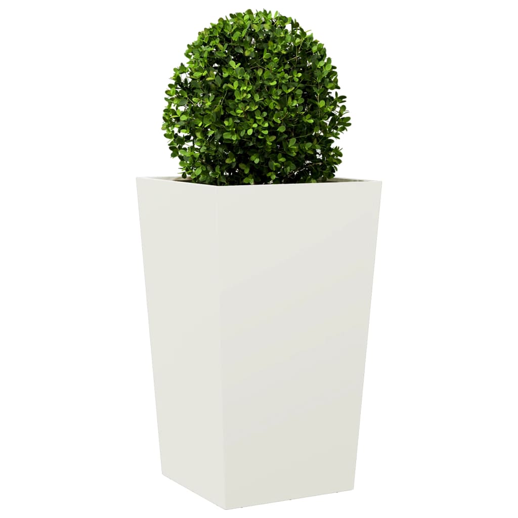 Fioriera da Giardino Bianca 45x45x75 cm in Acciaio - homemem39
