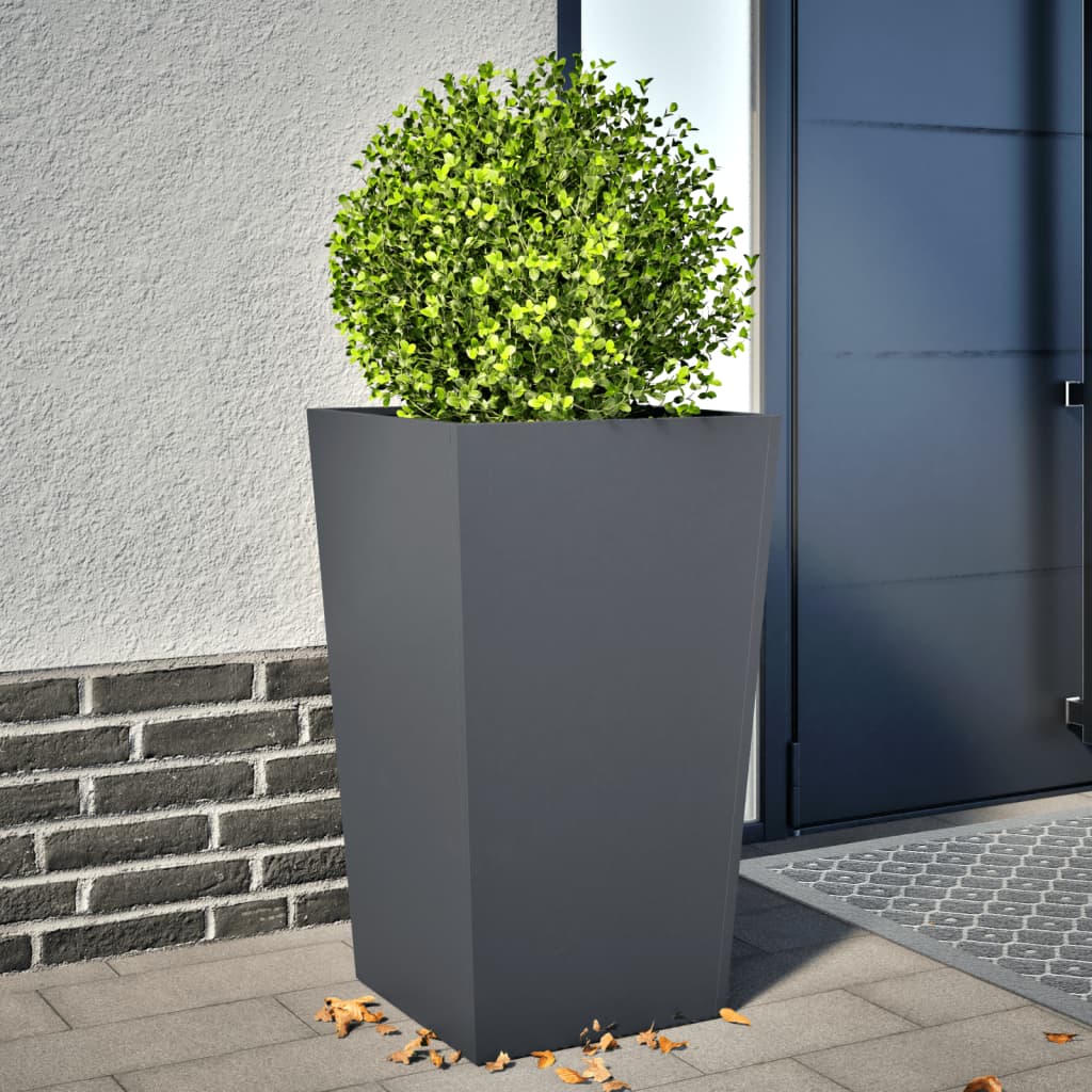 Fioriera da Giardino Antracite 45x45x75 cm in Acciaio - homemem39