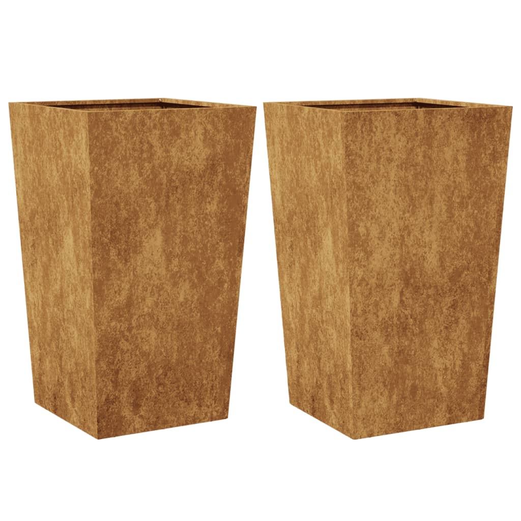 Fioriere da Giardino 2 pz 45x45x75 cm in Acciaio Corten - homemem39