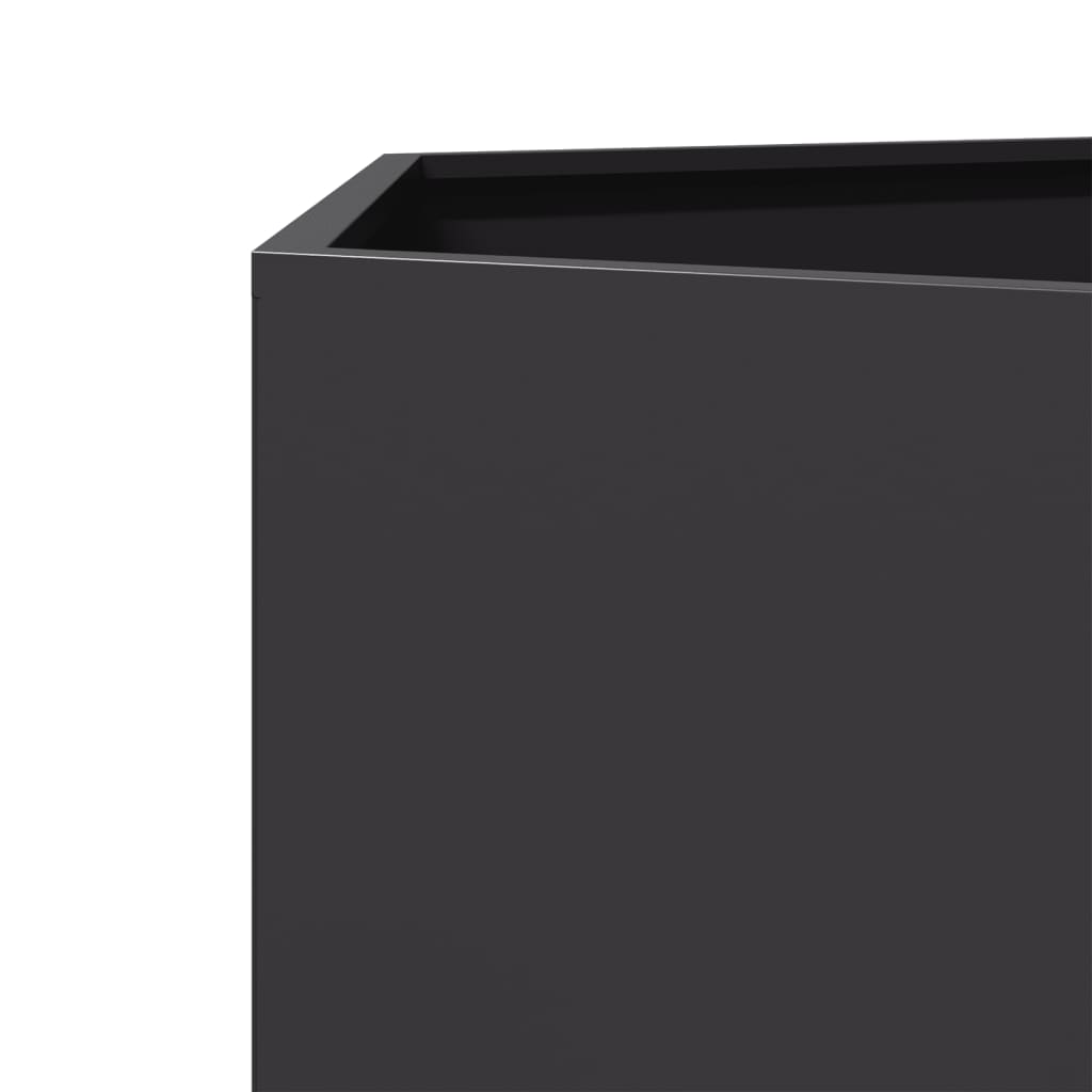 Fioriere da Giardino 2 pz Esagono Nero 46x40x45 cm Acciaio